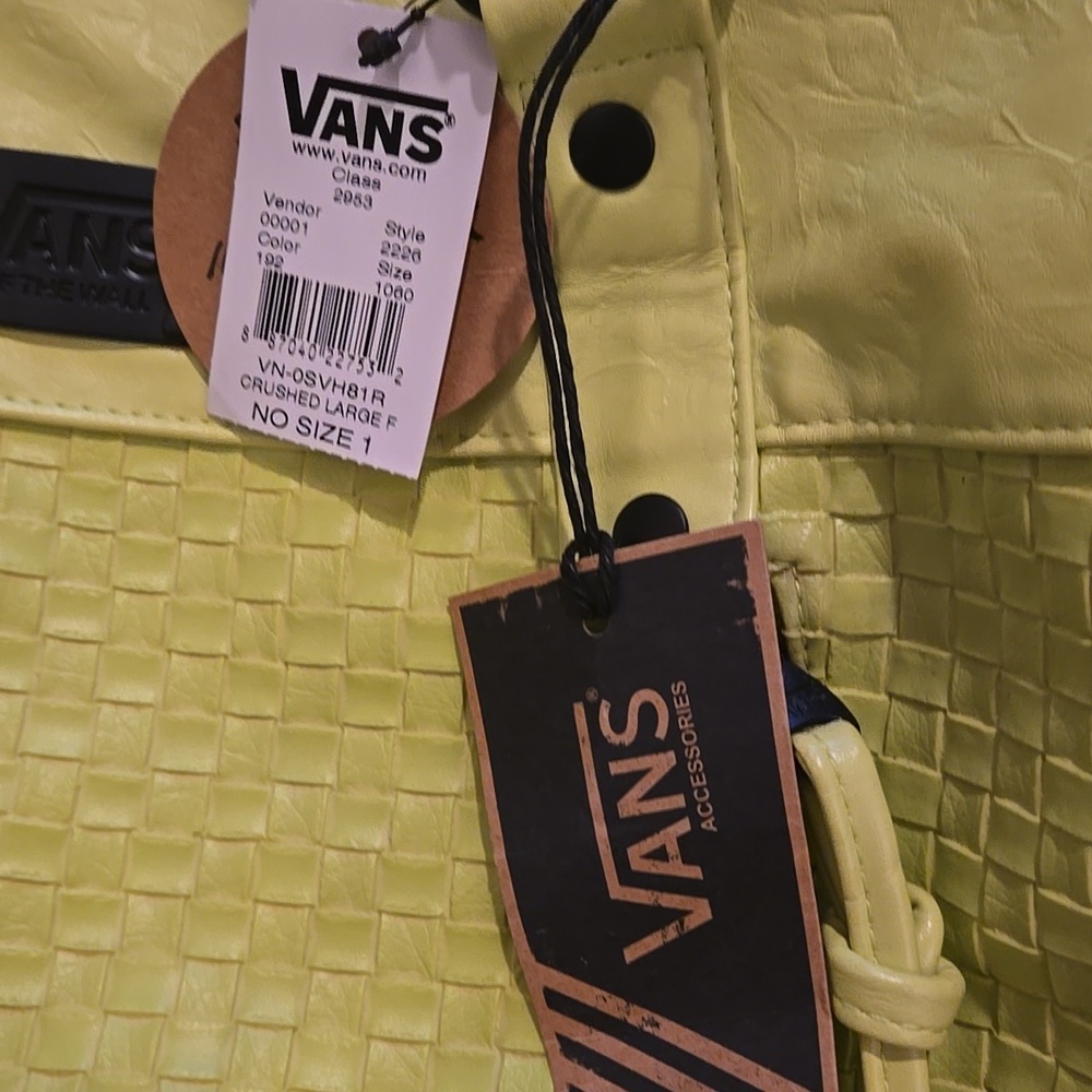 Vans Large Neon Yellow Women's Shoulder/Totes Bag Nwt - Picture 4 of 10